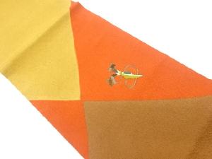 縮緬地抽象野菜模様名古屋帯